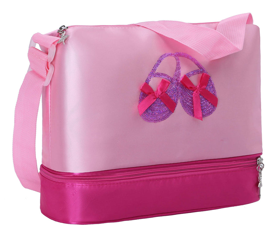Girls Professional Dance Ballet Shoe Toe Bags with Double-deck Space and Adjustable Straps(bag)