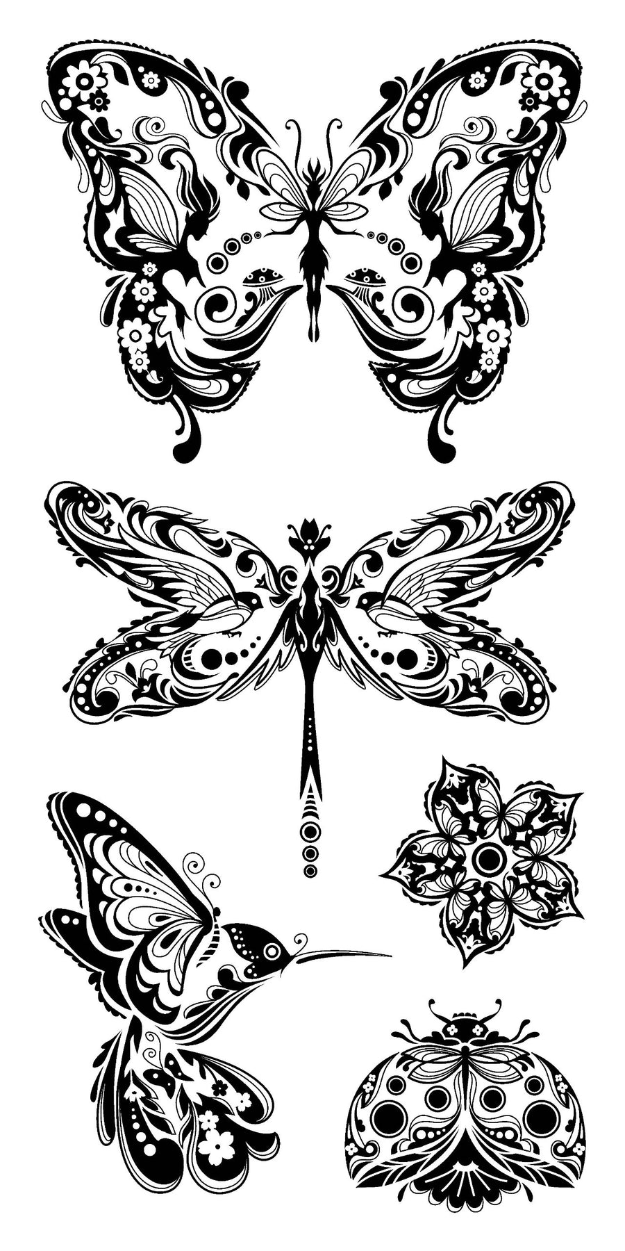 Butterfly Clear Stamp Set for Arts and Crafts, 5pc