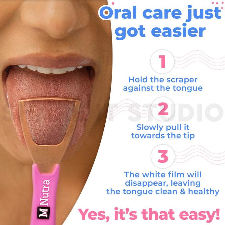 Tongue Scraper - Dental Hygiene Tool, Stainless Steel -
