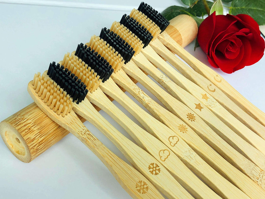 Goaycer Bamboo Toothbrush Medium Bristle, 10Pcs Biodegr