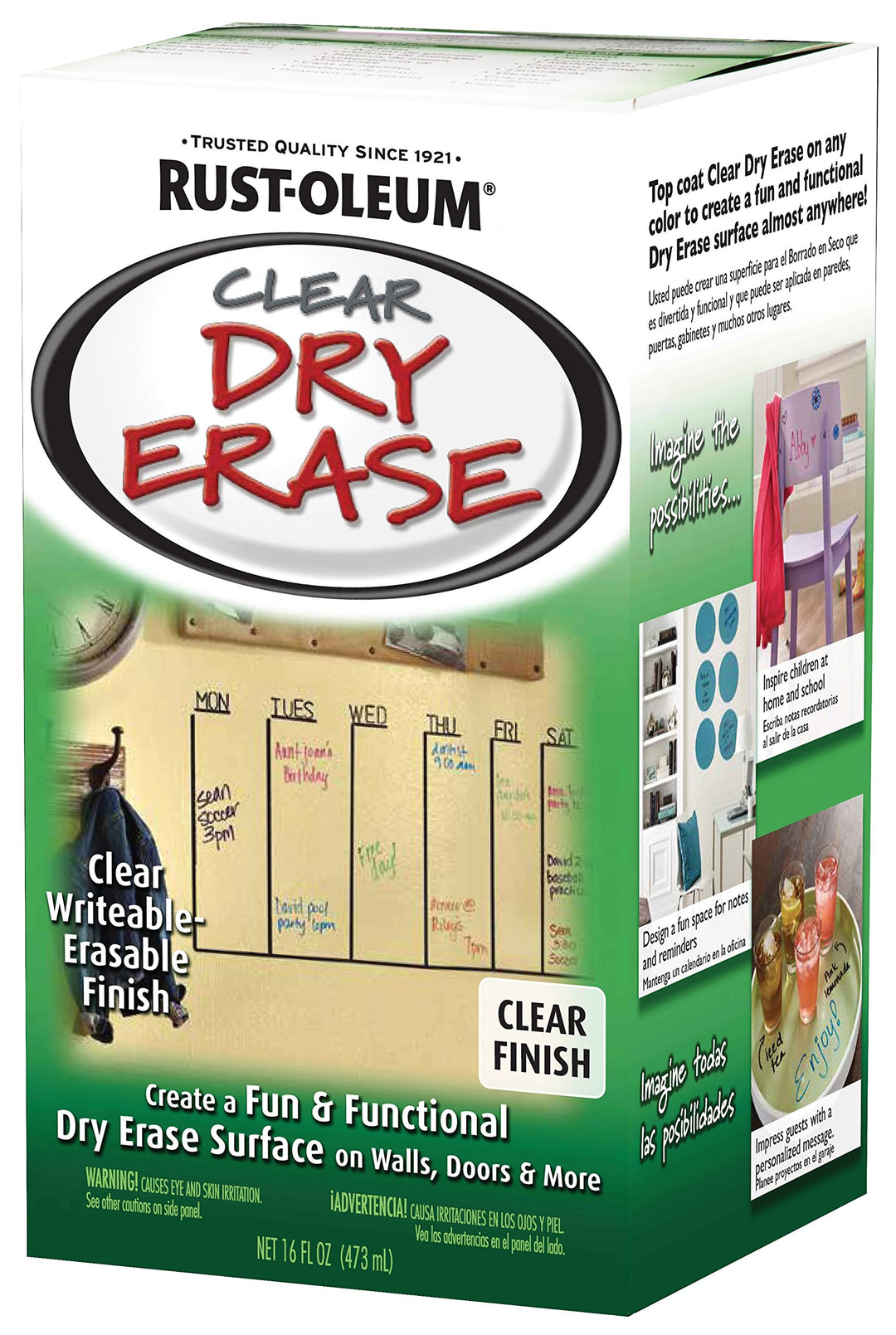 284637 Specialty Dry Erase Brush-On Paint Kit, Clear 16 Ounce