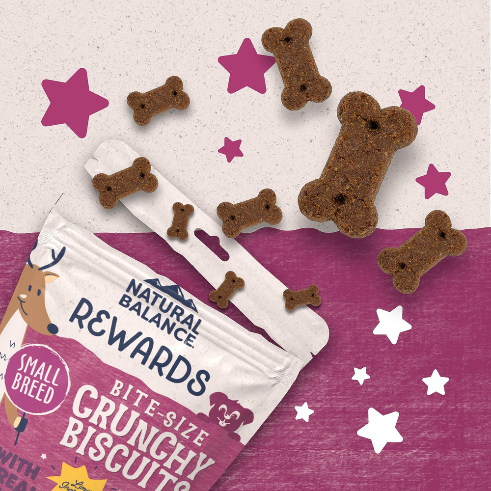 Limited Ingredient Rewards Crunchy Biscuits, Bite-Size Grain-Free Dog Treats for Small-Breed Dogs, Made with Real Venison, 8 Ounce (Pack of 1)