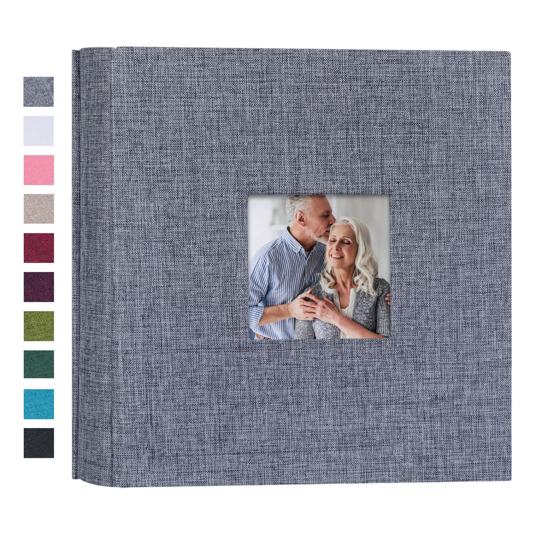 Small Photo Album 4x6 200 Photos Linen Cover Picture photo Book with 200 Horizontal Pockets for Wedding Family Anniversary Baby(Gray)