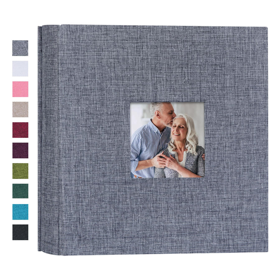 Small Photo Album 4x6 200 Photos Linen Cover Picture photo Book with 200 Horizontal Pockets for Wedding Family Anniversary Baby(Gray)
