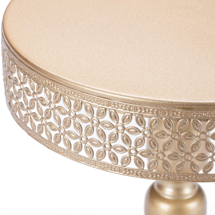 Set of 3 Cake Stands Round Modern Cake Stand Set Metal Cupcake Dessert Display Stand, Light Gold