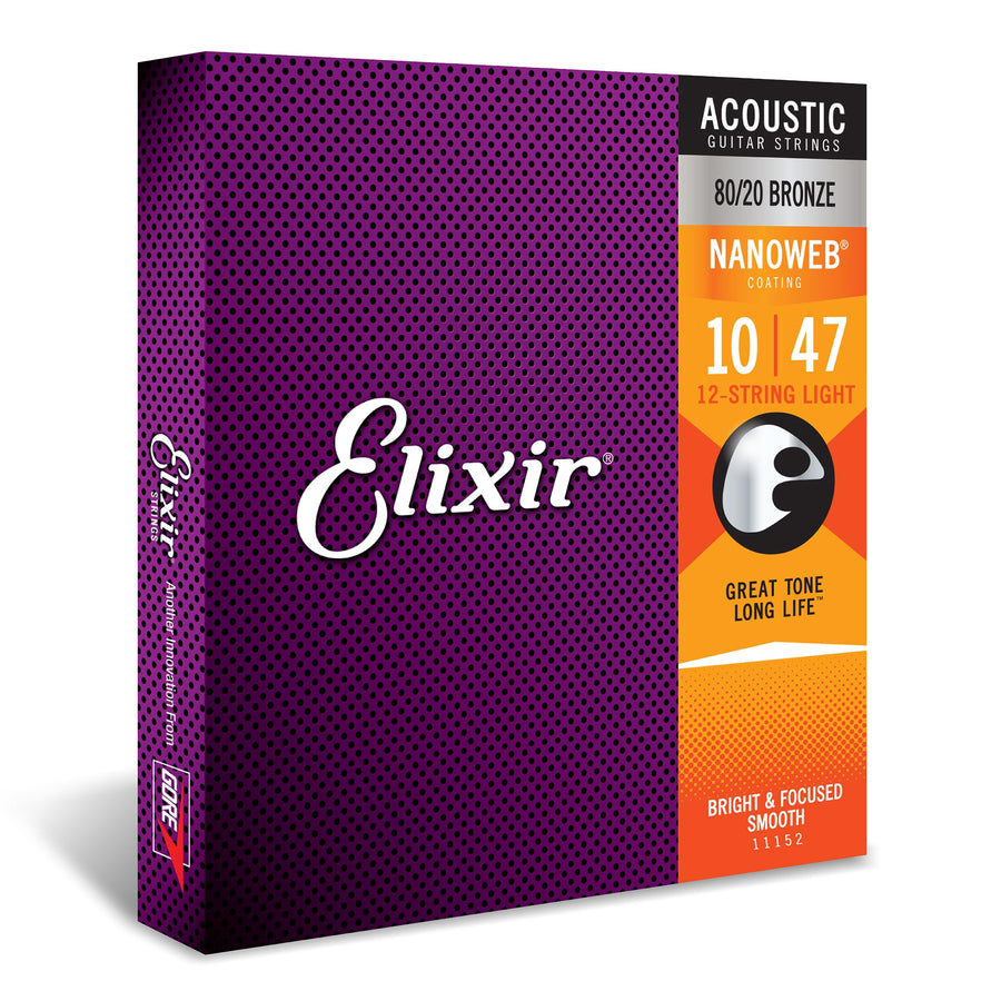Strings Acoustic Guitar Strings, 12-String, Light NANOWEB Coating