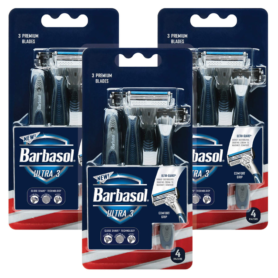 Premium Disposable Ultra 3 Razor, 4 Count