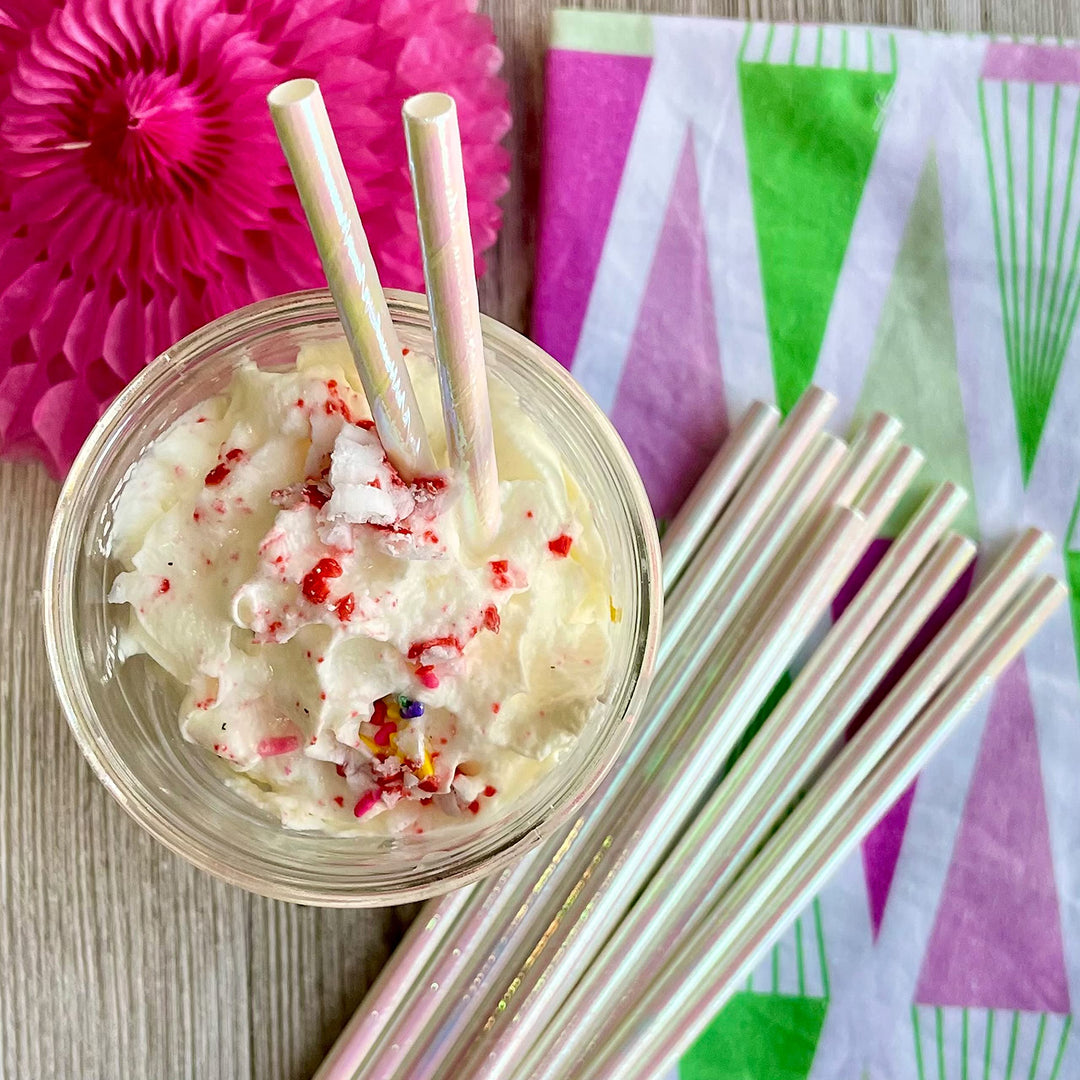 Iridescent Foil Paper Straws - Valentine Party - Pink B