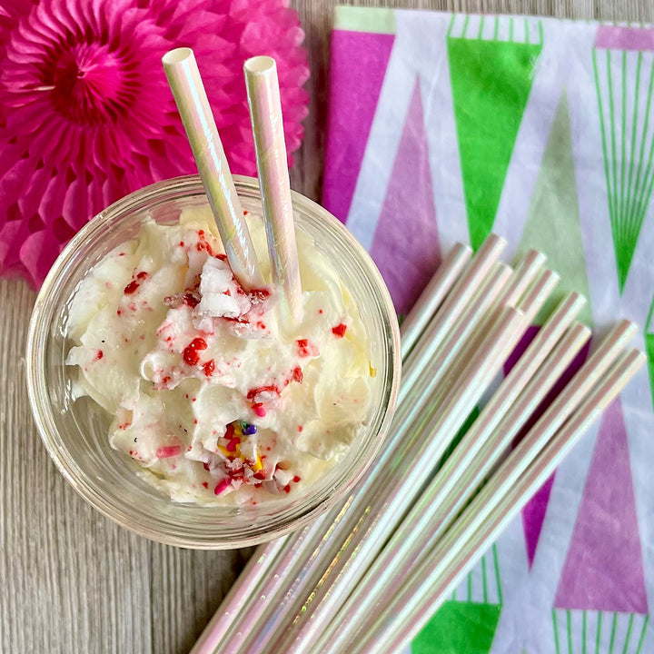 Iridescent Foil Paper Straws - Valentine Party - Pink B
