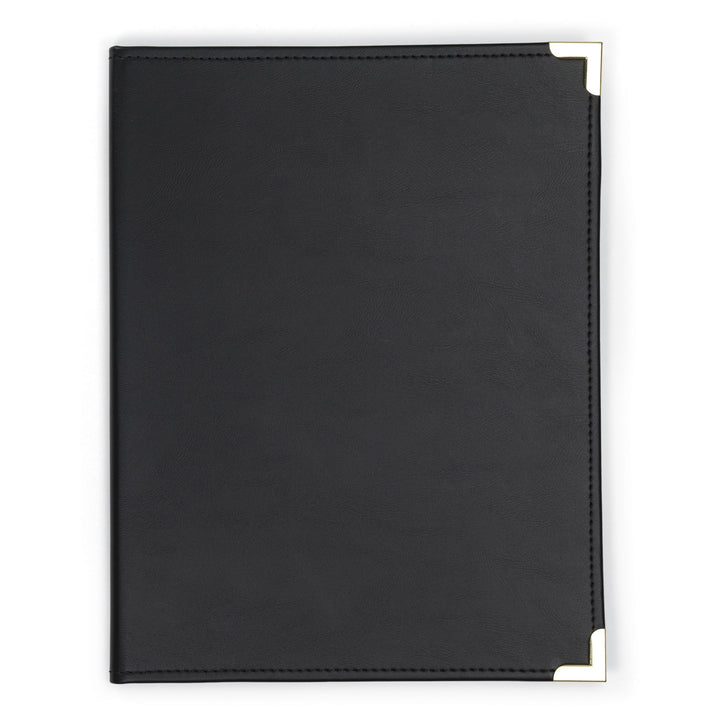 Samsill Classic Collection Business Portfolio/Resume Portfolio with Brass Corners, Letter Size Lined Writing Pad, Black
