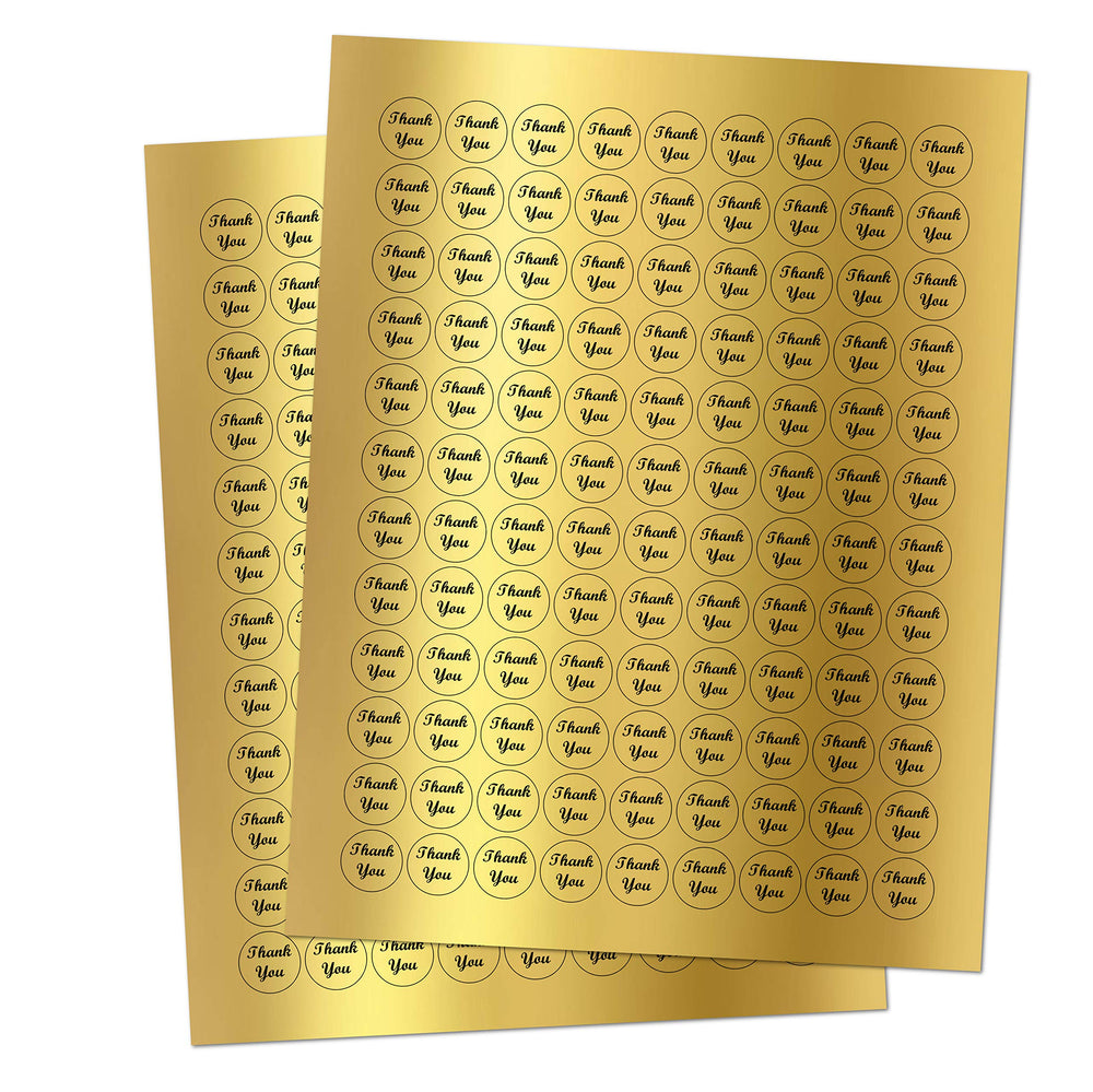 Gold Foil Thank You Kisses Stickers, (Set of 216) Chocolate Drops Labels Stickers for Weddings, Bridal Shower, Engagement Party, Birthday, Baby Shower, Hershey's Kisses Party Favors Decor