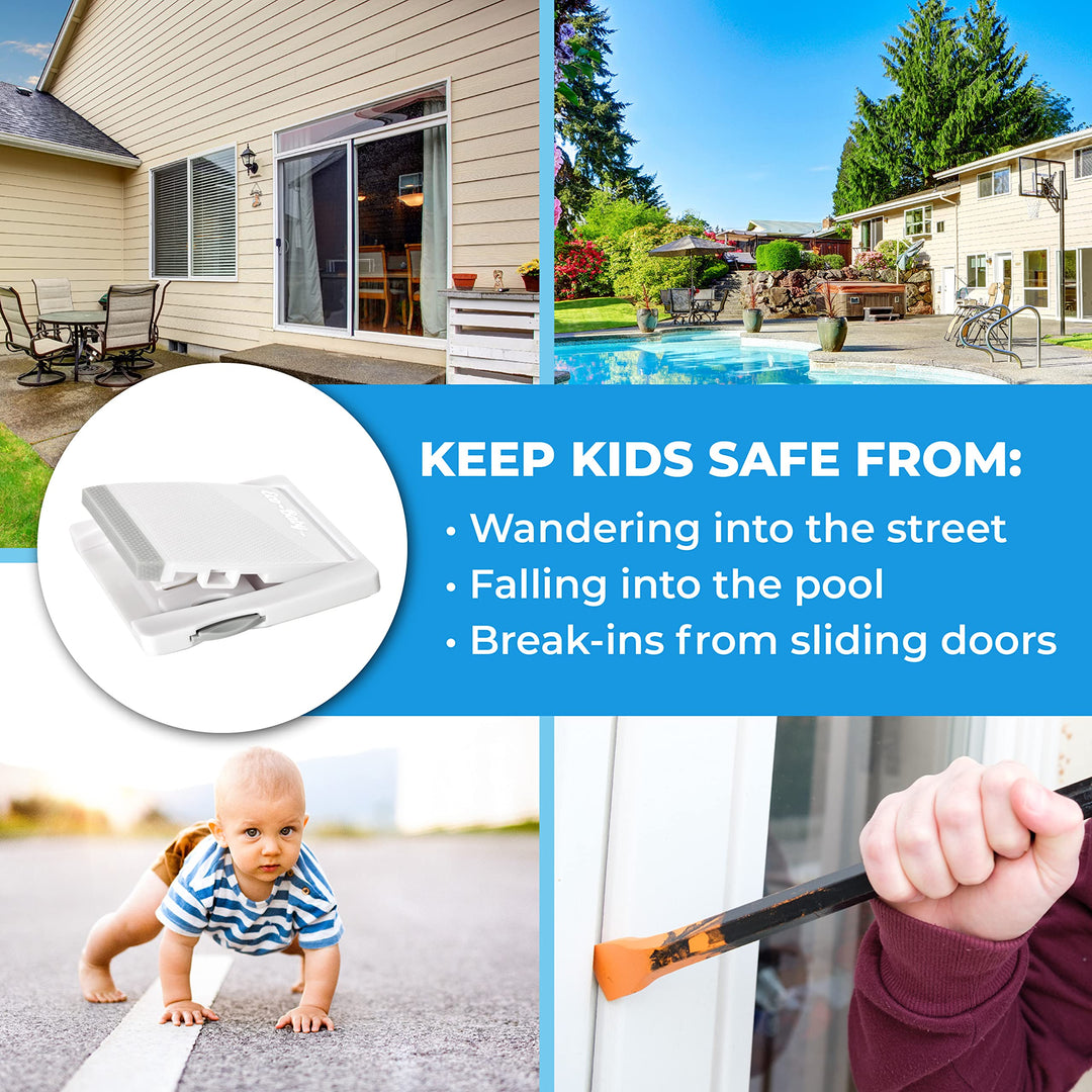Sliding Door Lock, 4 Pack Child Proof Safety Window Locks for Glass Doors