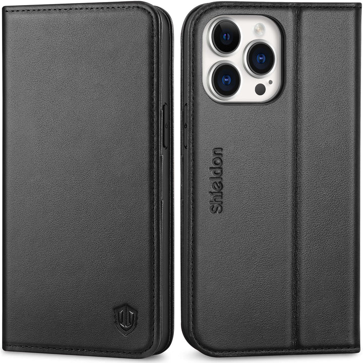 SHIELDON Case for iPhone 14 Pro Max 5G 6.7, Genuine Lea
