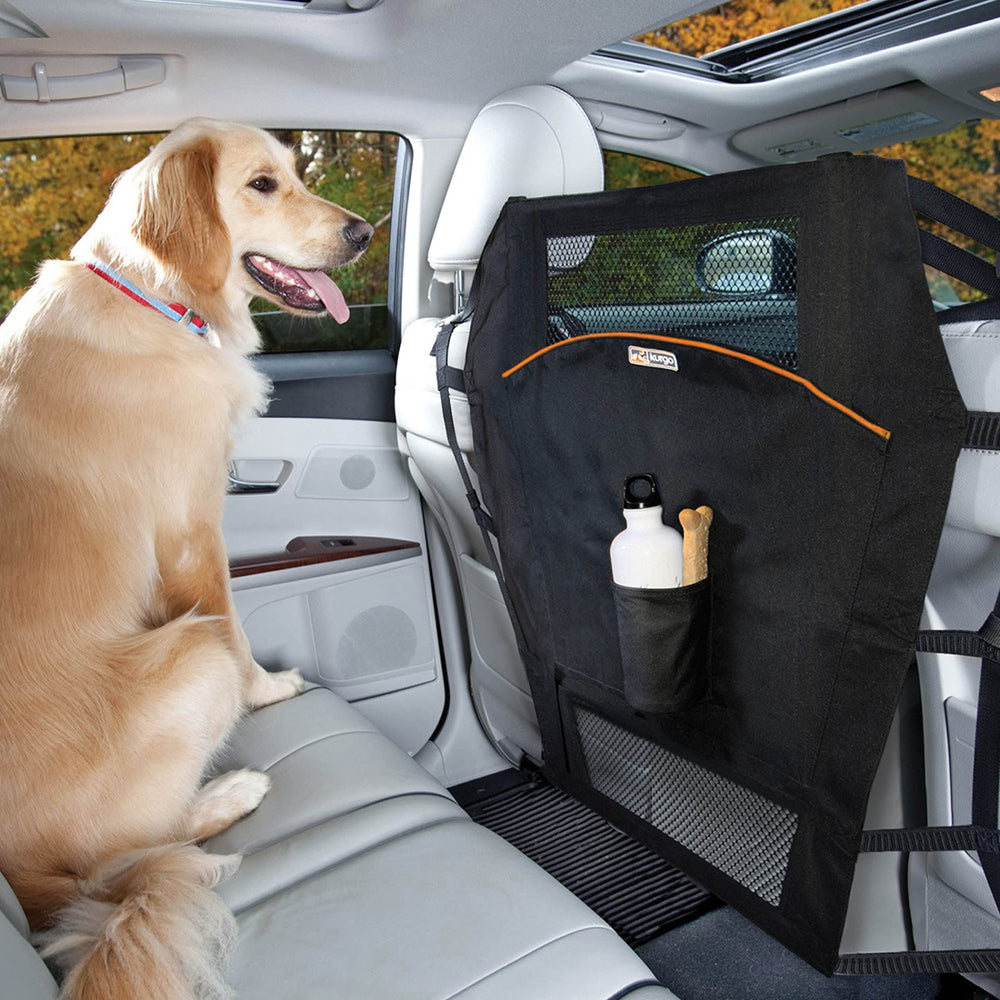 Backseat Dog Barrier for Cars & SUV, Automotive Pet Barrier, Backseat Barrier for Dogs, Reduce Distractions While Driving, Mesh Opening, Easy Installation, Storage Pockets, Universal Fit