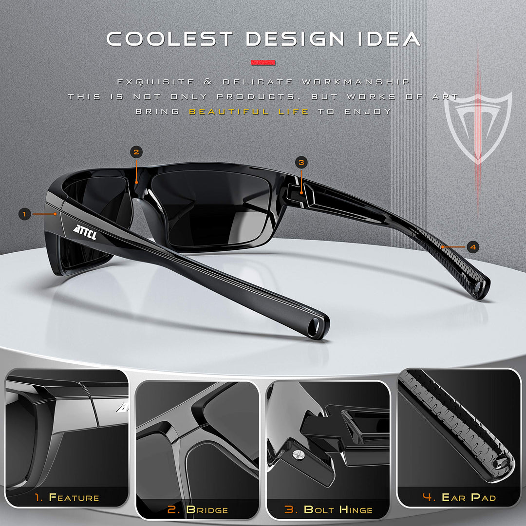 Polarized Wrap Sunglasses For Men Cycling Driving Fishing Sports Glasses Ultralight 5001 Green+frame