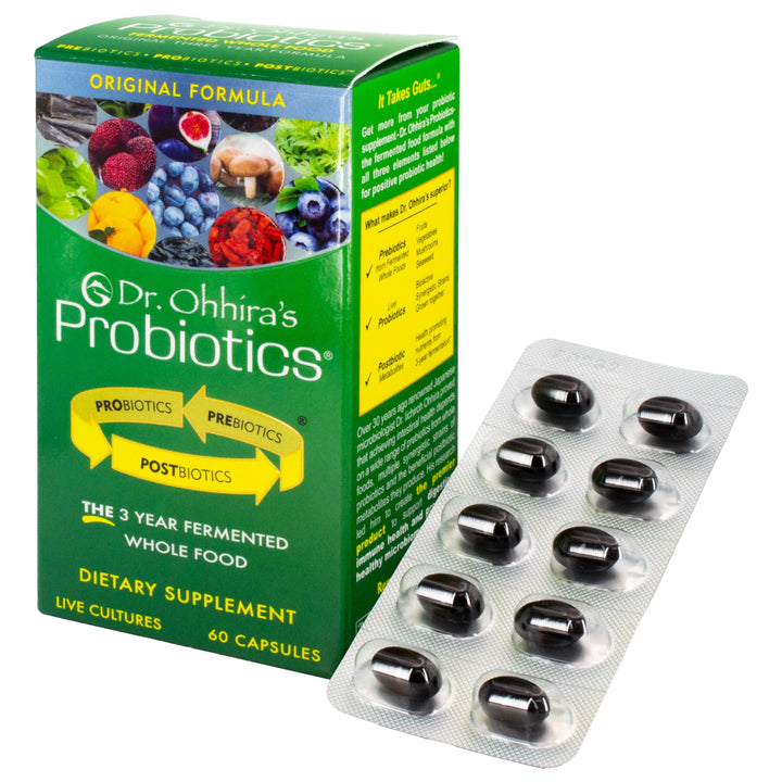 Dr. Ohhira’s Probiotics Original Formula with 3 Year Fermented Prebiotics, Live Active Probiotics and The only Product with Postbiotic Metabolites, 60 Capsules