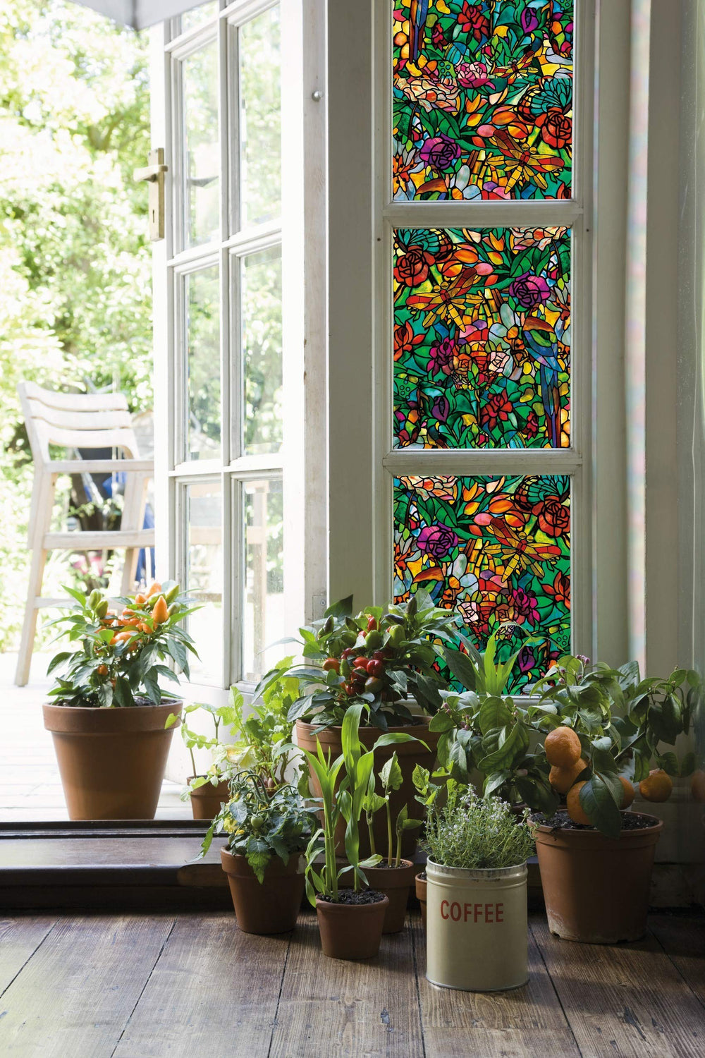 346-0647 Self-Adhesive Privacy Glass Window Film, Spring Chapel/Tulia, 17 x 78 Roll