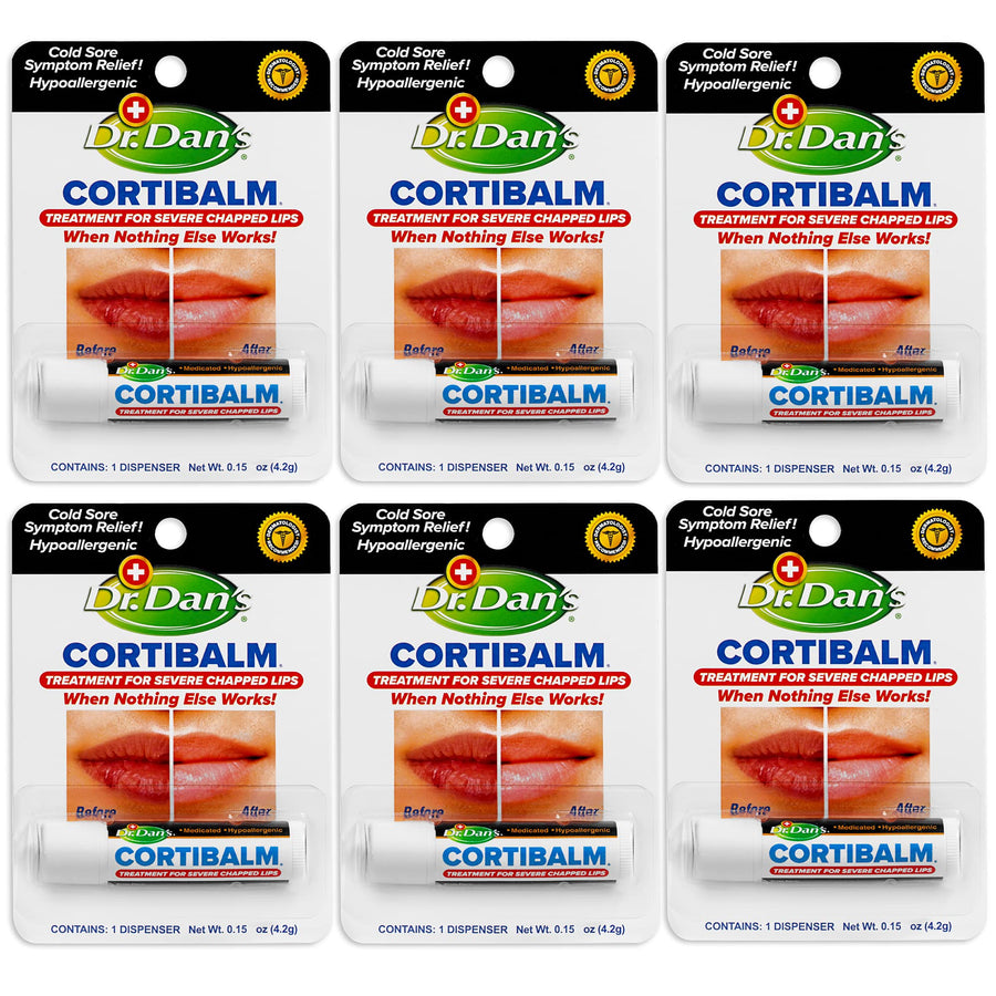 Dr. Dans Cortibalm Lip Balm, 6 Count