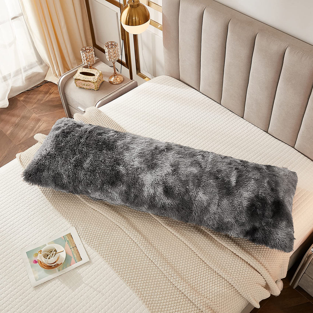 JAUXIO Faux Fur Fluffy Body Pillow Cover Luxury Shaggy 
