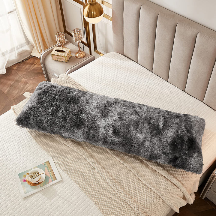 JAUXIO Faux Fur Fluffy Body Pillow Cover Luxury Shaggy 