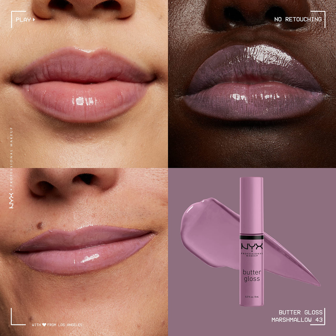 PROFESSIONAL MAKEUP Butter Gloss, Non-Sticky Lip Gloss - Marshmallow (Muted Lilac)