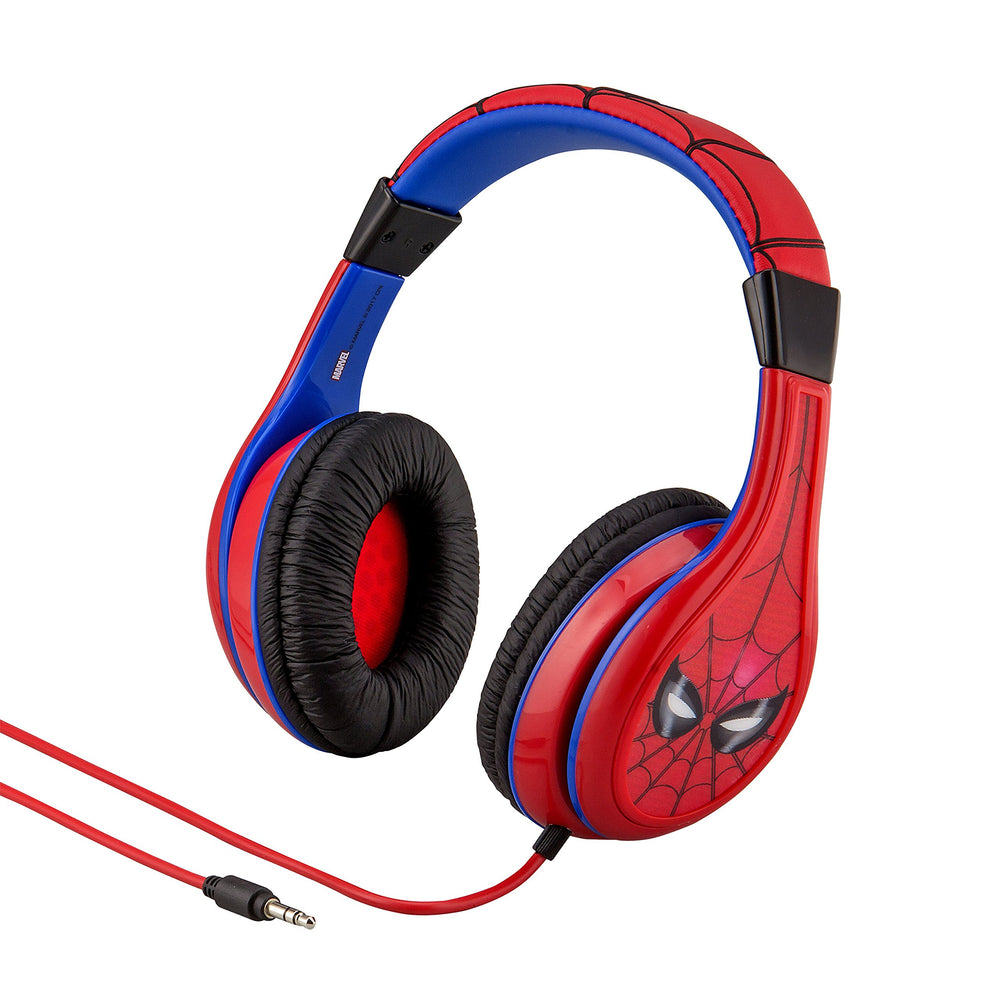 Spiderman Kids Headphones, Adjustable Headband, Stereo Sound, 3.5Mm Jack, Wired, Tangle-Free, Volume Control, Childrens Headphones Over Ear for School Home, Travel