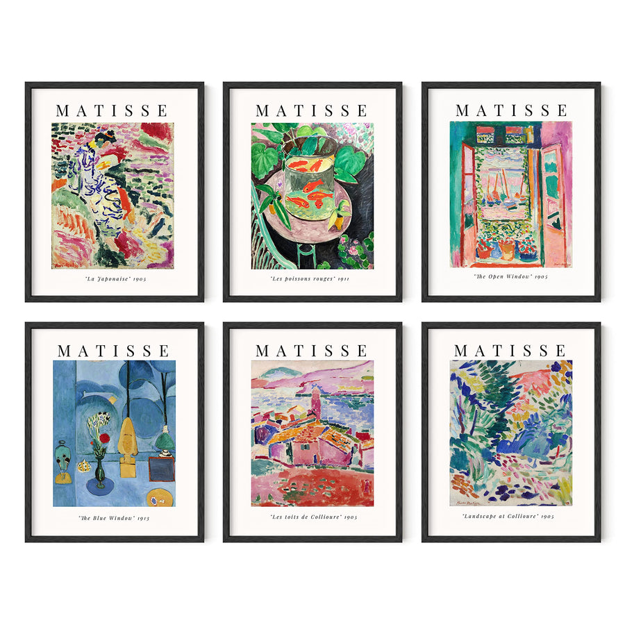 Aesthetic Posters, Matisse Poster - Set of 6 Matisse Wall Art, Wall Posters Aesthetic, Matisse Prints, Art Exhibition Poster, Mattise Art, Summer Matisse Art Print (8 x 10, UNFRAMED)