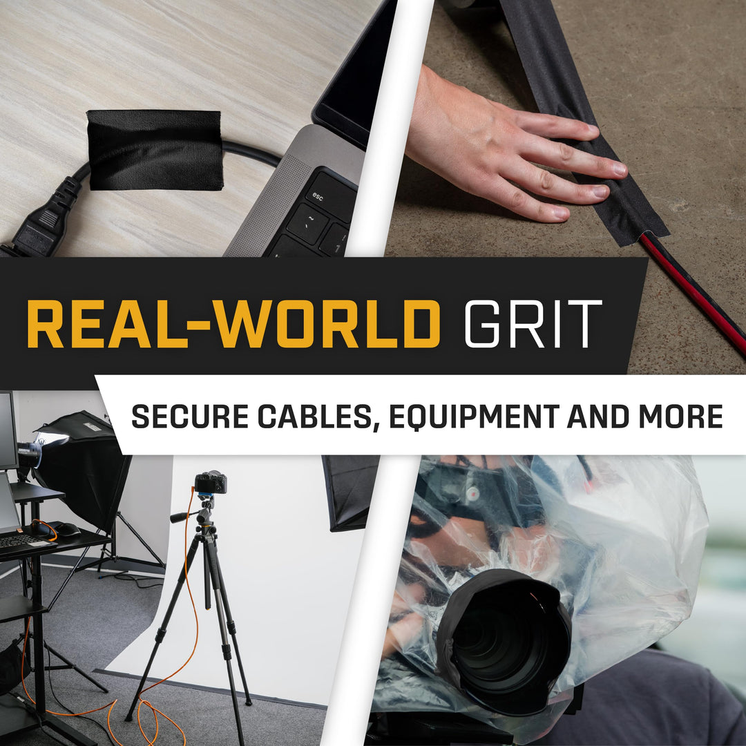 Black Gaffers Tape 3 Pack - 90 Ft x 2 Inch - Waterproof, No Residue, Non-Reflective, Easy Tear - Black Gaffer Tape for Photography, Filming, Stage, Production, and Backdrops