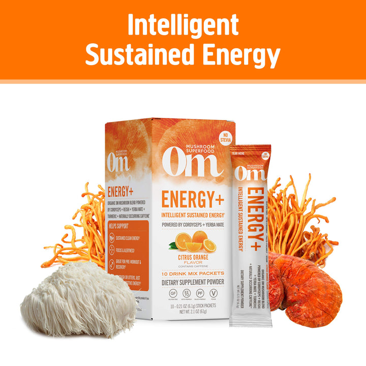 OM Mushroom Superfood Energy Plus Mushroom Powder Drink