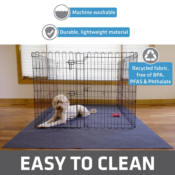 Dog Playpen Mat, Absorbent, Waterproof, Non-Slip, Machine Washable, Jumbo XXL Size (60x74), Reusable Puppy Pad for Training, Whelping, Housebreaking, Incontinence, and Crate/Kennel (USA Made)