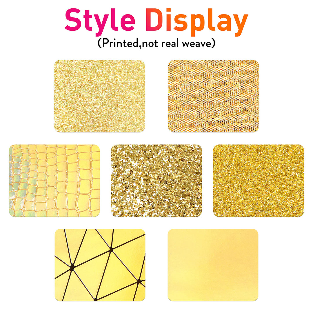 ZAIONE Gold Faux Leather Sheets: 7Pcs 8x12Inch Glitter 