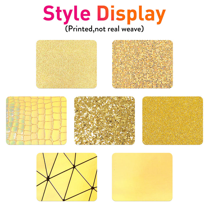 ZAIONE Gold Faux Leather Sheets: 7Pcs 8x12Inch Glitter 