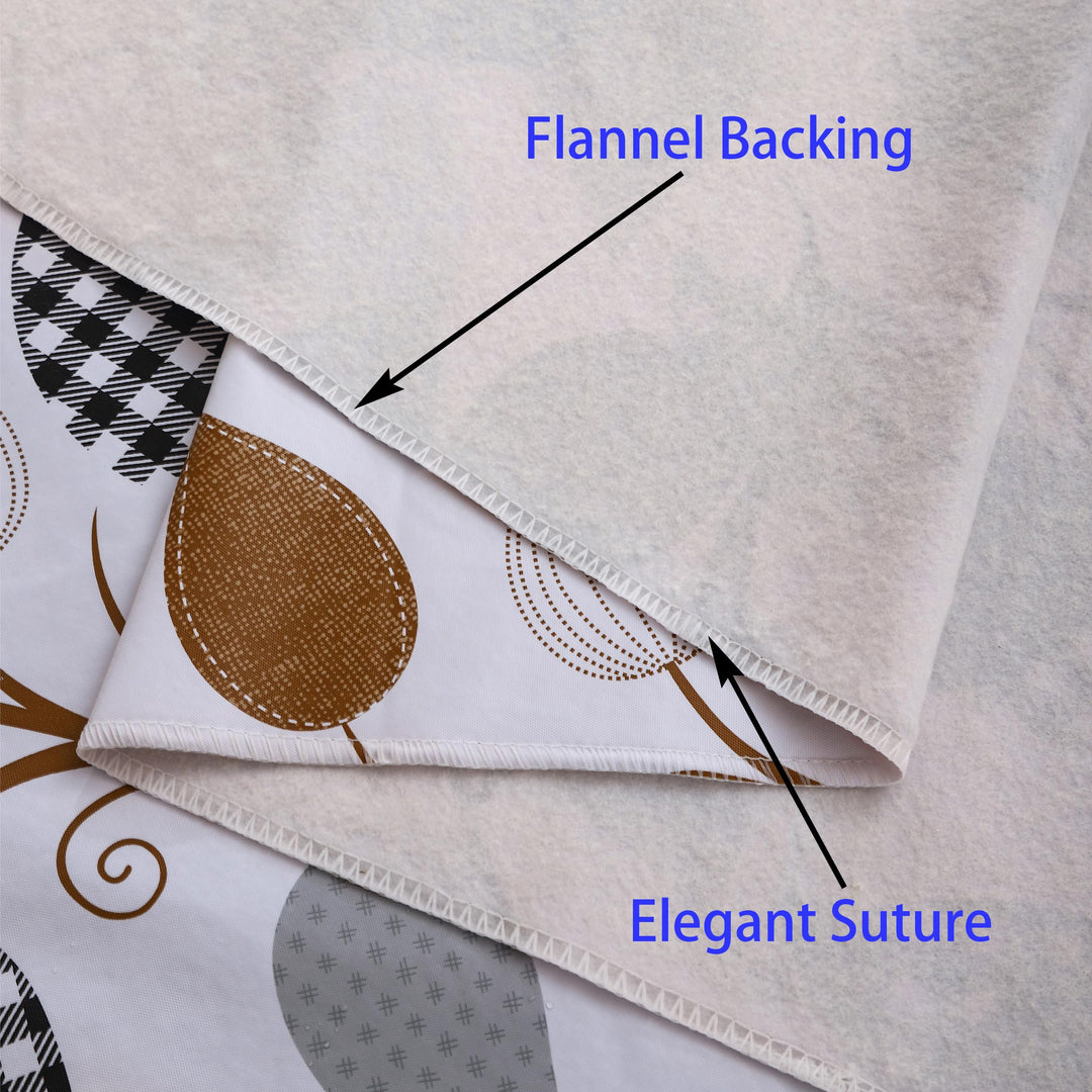 Heavy Duty Vinyl Tablecloth with Flannel Backing Waterproof Oil-Proof Plastic Table Cloth Stain-Resistant Wipeable Rectangle or Square Table Cover for Indoor and Outdoor (Leaves, 60X102 Inch)