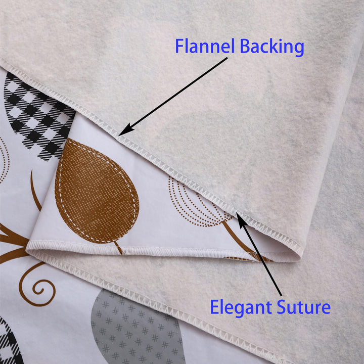 Heavy Duty Vinyl Tablecloth with Flannel Backing Waterproof Oil-Proof Plastic Table Cloth Stain-Resistant Wipeable Rectangle or Square Table Cover for Indoor and Outdoor (Leaves, 60X102 Inch)