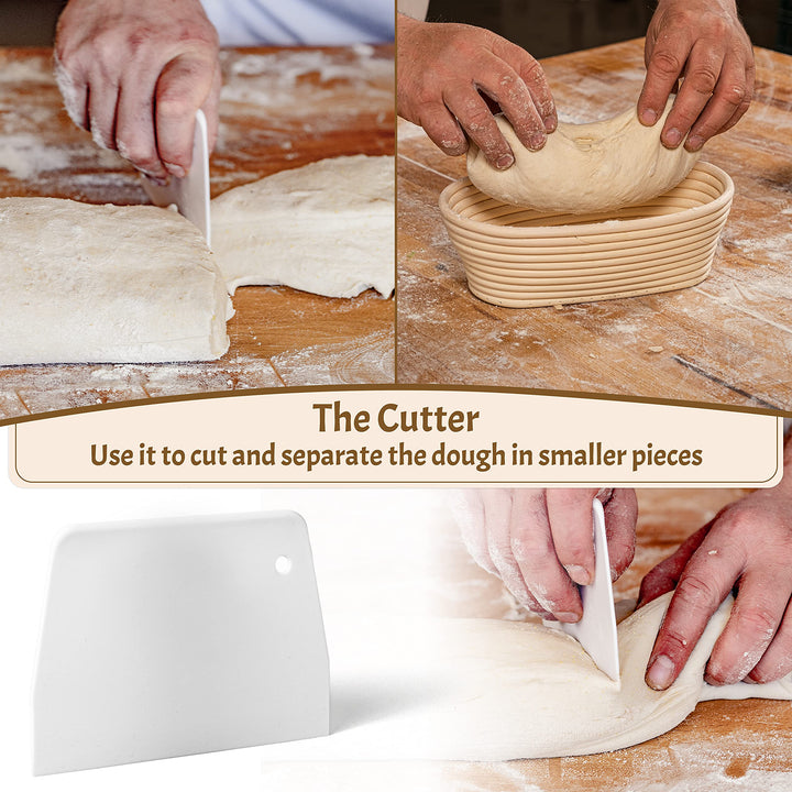 Bread Banneton Proofing Basket, Oval 10 Set of 2, Sourdough Bread Baking Supplies Starter Kit, Bread Making Tools, Bread Basket Gift Set