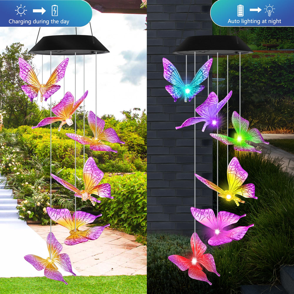 HiSolar Hummingbird Wind Chimes Outdoor Color Changing 