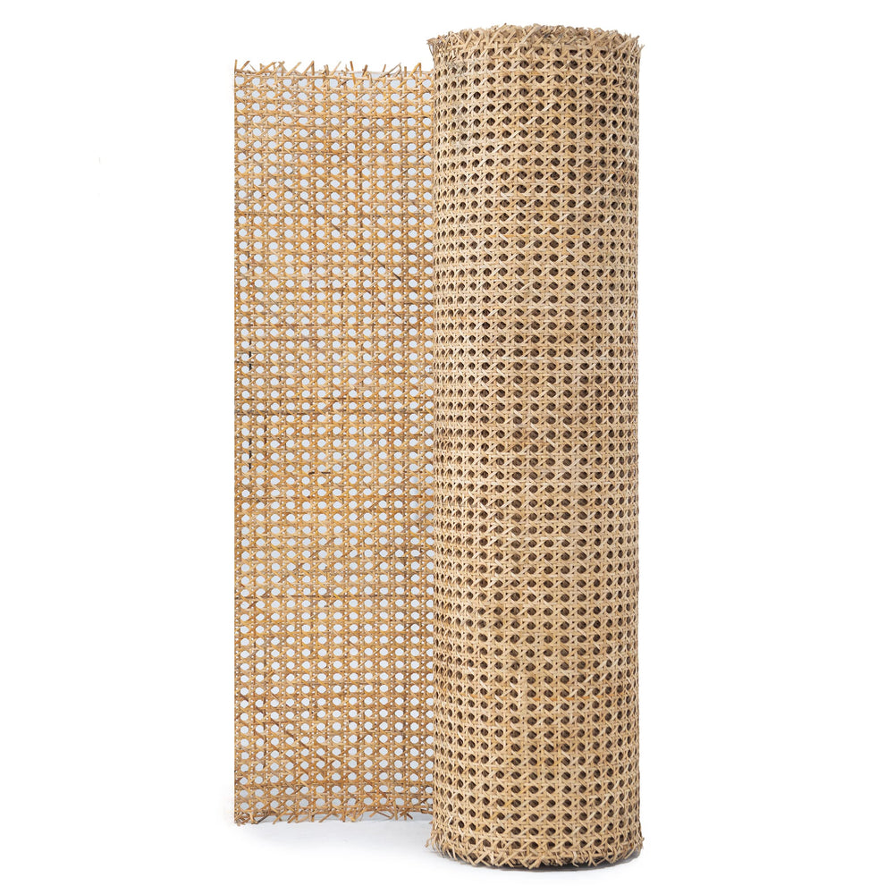 24 Width Natural Rattan Webbing for Caning Projects | 24 W x 5 ft L | Pre-Woven Open Mesh Cane - Cane Webbing Sheet- Natural Rattan Cane Webbing roll (5 FEET)