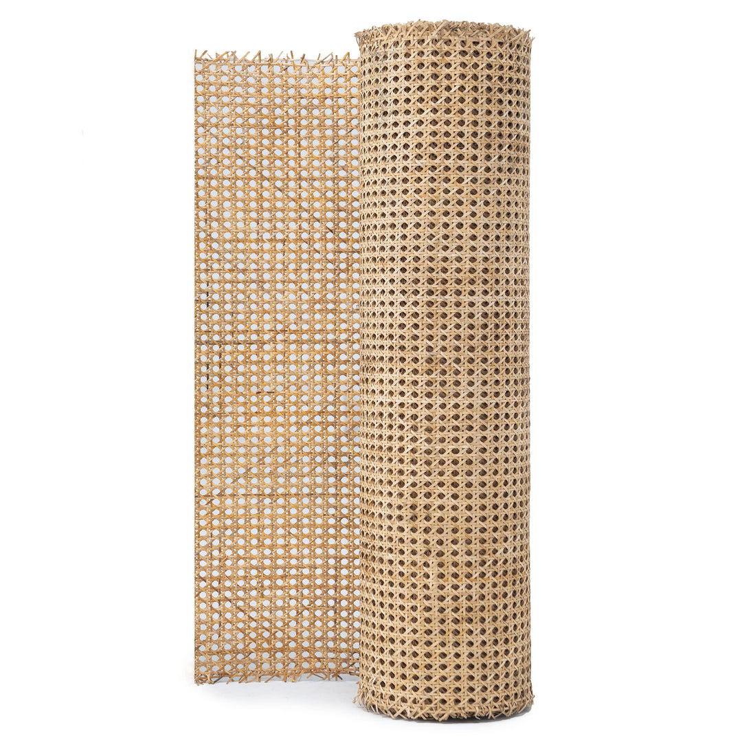 24 Width Natural Rattan Webbing for Caning Projects | 24 W x 5 ft L | Pre-Woven Open Mesh Cane - Cane Webbing Sheet- Natural Rattan Cane Webbing roll (5 FEET)