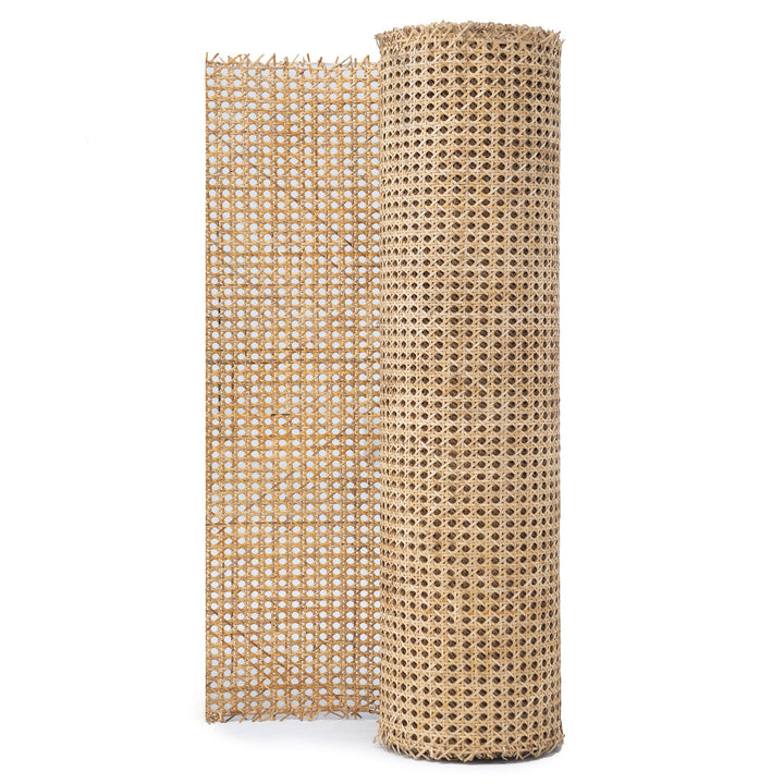 24 Width Natural Rattan Webbing for Caning Projects | 24 W x 5 ft L | Pre-Woven Open Mesh Cane - Cane Webbing Sheet- Natural Rattan Cane Webbing roll (5 FEET)