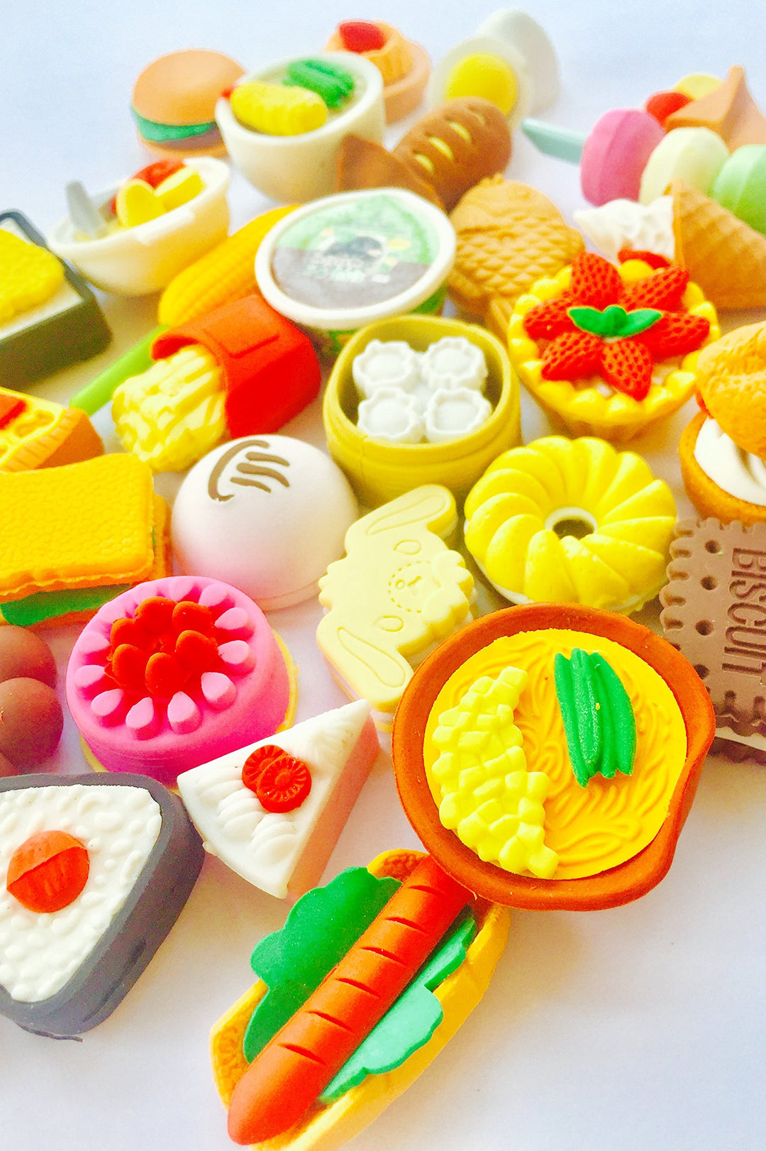30 PCs Collectible Set of Adorable Puzzle Sweet Dessert Food Cake Erasers for Kids - No Duplicates - Puzzle Toys Best for Party Favors-Treasure Box Items for Classroom