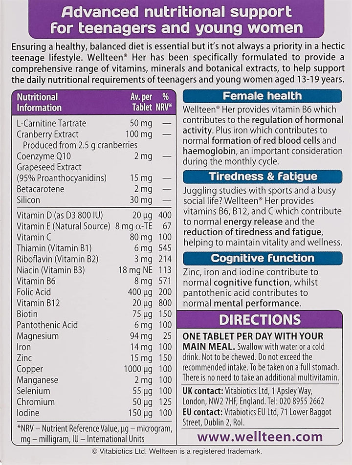Vitabiotics Wellteen Her - Nutritional Support for Teen