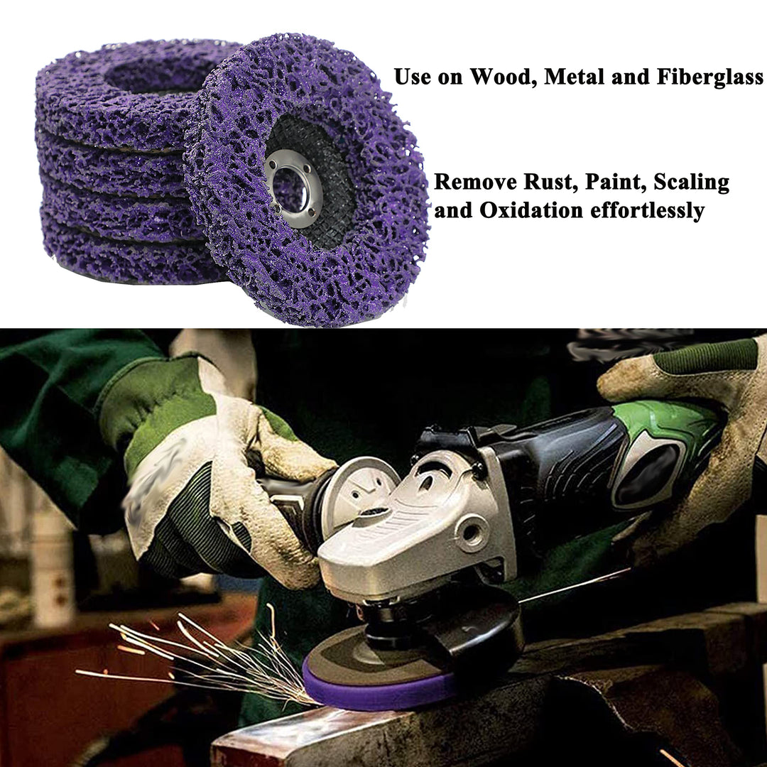 Rust Remover Wheel Remove Paint and Oxidation Poly Strip Wheel Disc Abrasive Angle Grinding Wheel (5Pack - 4 x 60#)