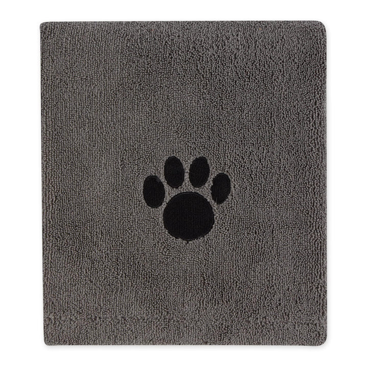 Pet Grooming Towel Collection Absorbent Microfiber X-Large, 41x23.5, Embroidered Gray