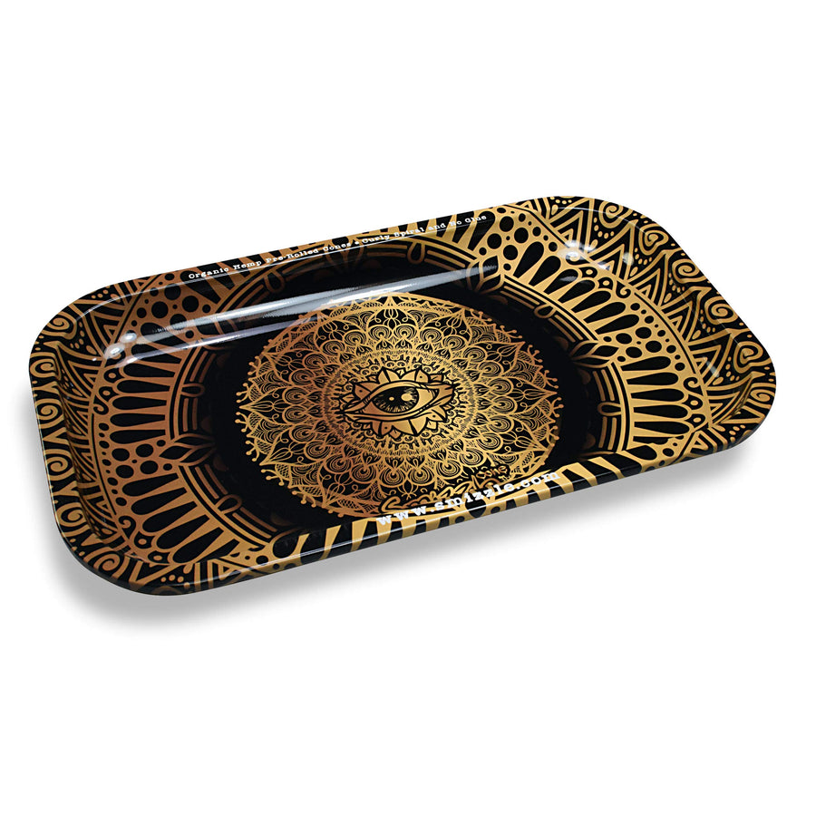 Smizzle Medium Rolling Tray - All Seeing Eye (Gold-Blac