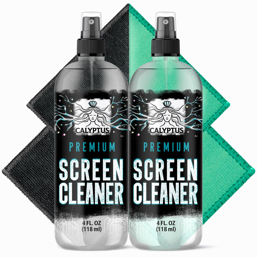 Screen Cleaner Kit | Safe for Cleaning Digital Screen, Smart Phone, Tablet, iPad | Alcohol, Ammonia, VOC Free | 100% Natural, Plant Based, Non-Toxic | 8 Oz + 2X E-Wipes