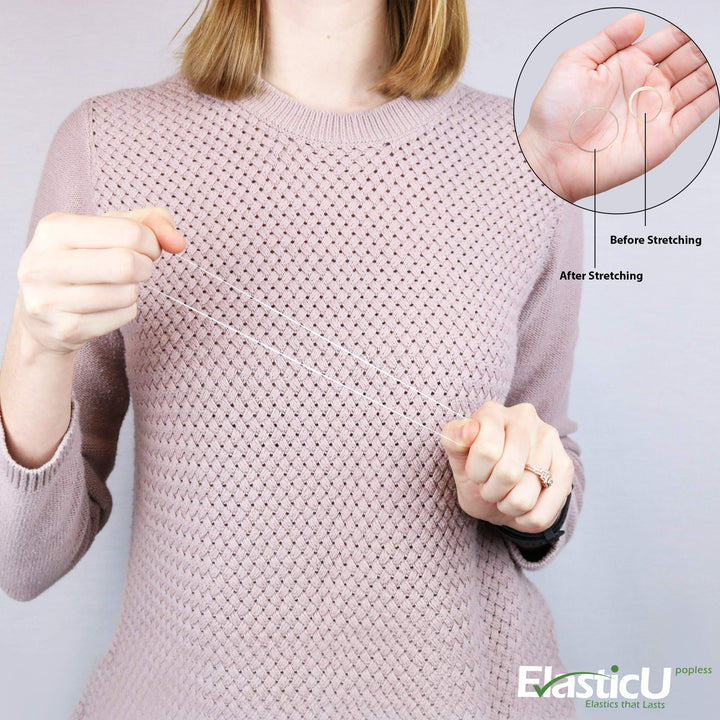 20Mm, Clear: Hair Elastics - Strong - Reuseable Clear Premium- 20Mm Wide, 2 Packs Of 100 By Elasticu