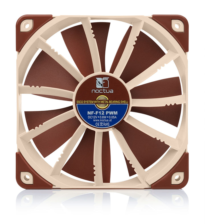 NF-F12 PWM, Premium Quiet Fan, 4-Pin (120mm, Brown), compatible with Desktop