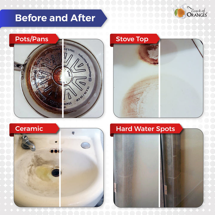 Cleaner Hard Water Stain Remover - Soap Scum, Calcium, Lime Scale, Remover for Shower Door, Tile, Glass, Fiberglass, Bathroom, Sink, Stone, Door 32 Ounce