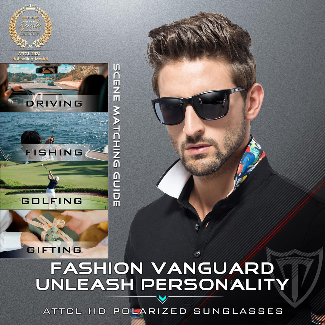 Men&#39;s Retro Metal Frame Driving Polarized Sunglasses For Men 18587black