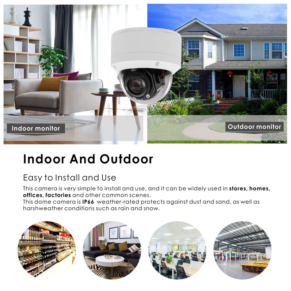 CCTV IR PTZ Security Dome Camera, 1080P HD Outdoor, IP66 Waterproof AHD/TVI/CVI/CVBS 4in1, 98ft IR Night Vision, 5X Zoom,2.7-13.5mm AF Lens,RS485&UTC Control, DC 12V